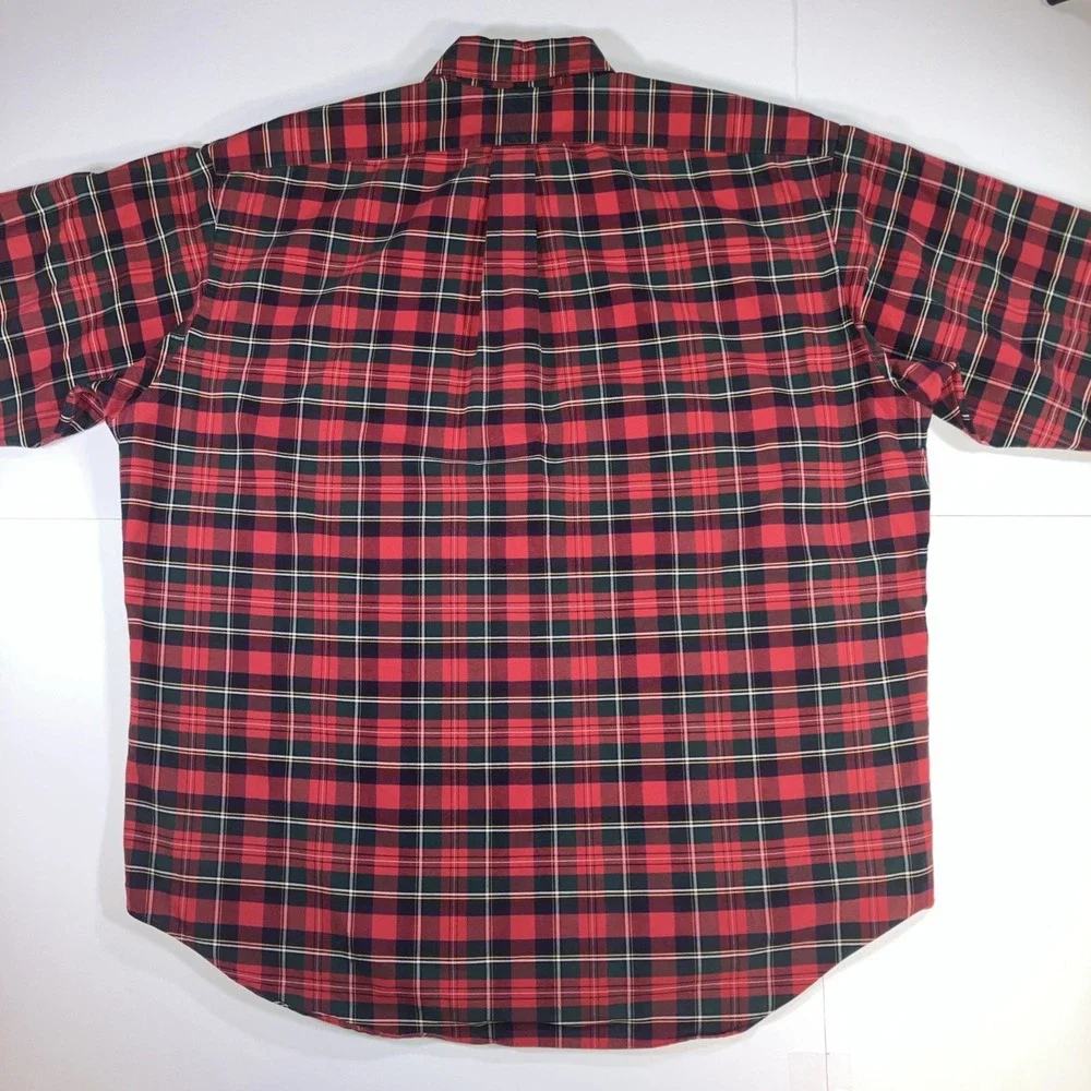 Polo Ralph Lauren Mens Large Plaid Long Sleeve Button Down THE BIG SHIRT Tartan